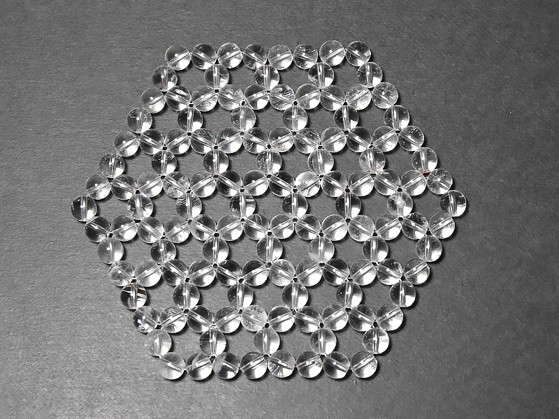 六芒星 ヘキサゴンマット 6ミリ玉 ヒマラヤピンク水晶